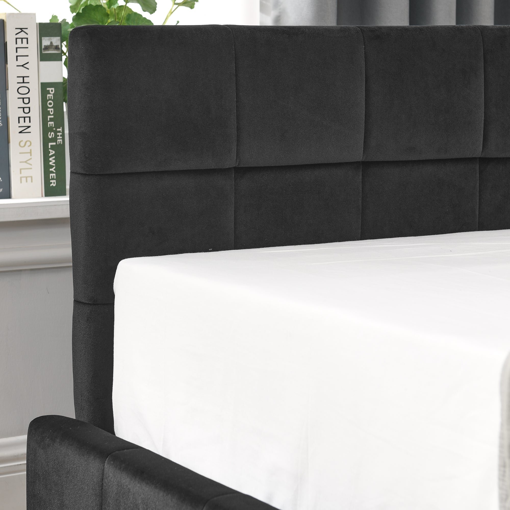 Dita Storage Velvet Full Bed Frame