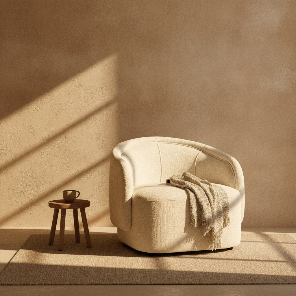 Liv Curved Boucle Accent Chair
