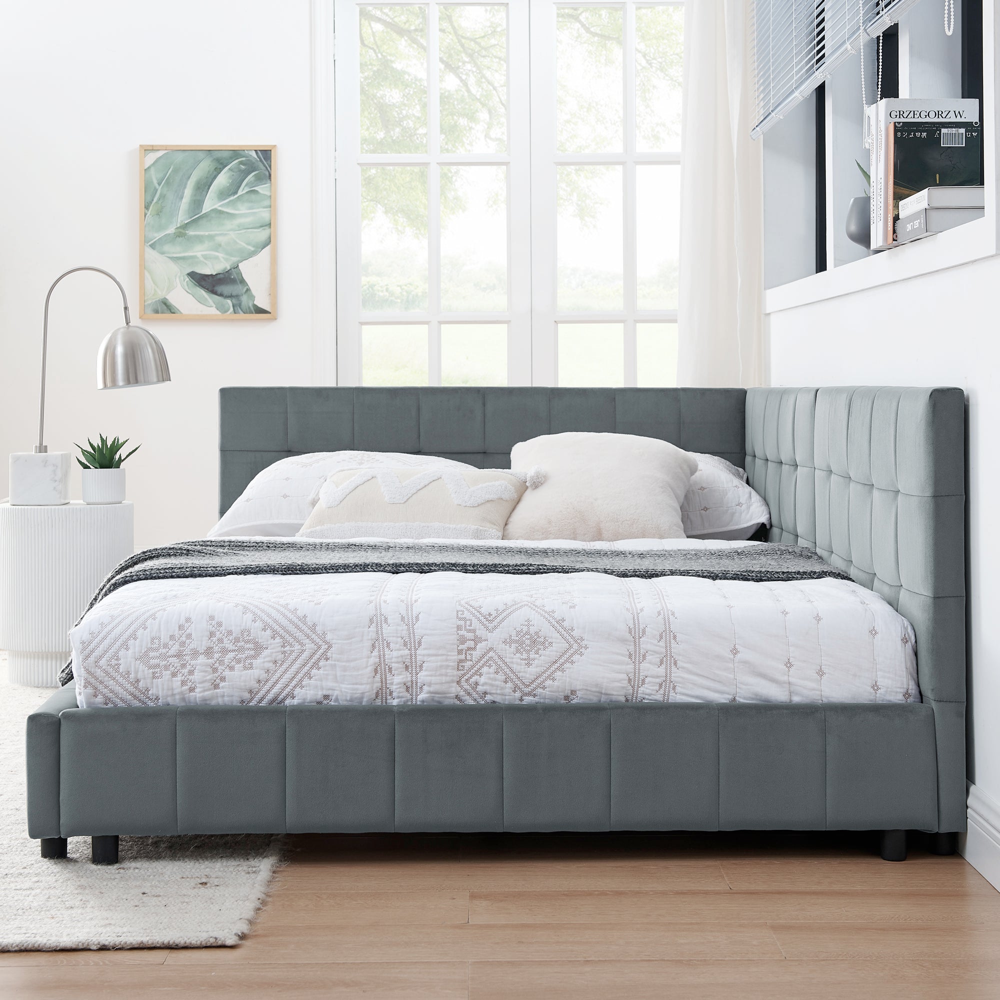 Gerd Velvet Full Bed Frame