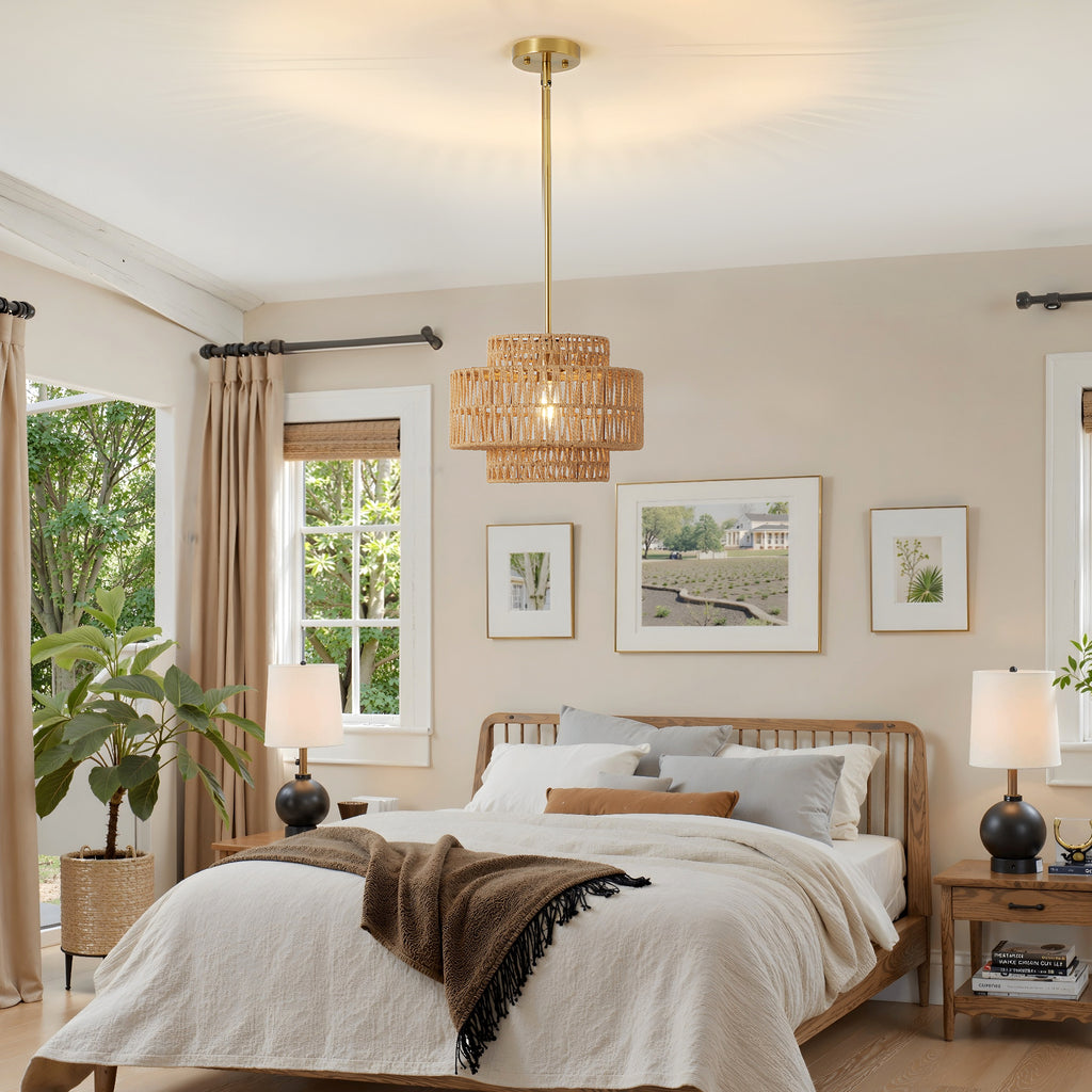 Eyja Rattan Chandelier
