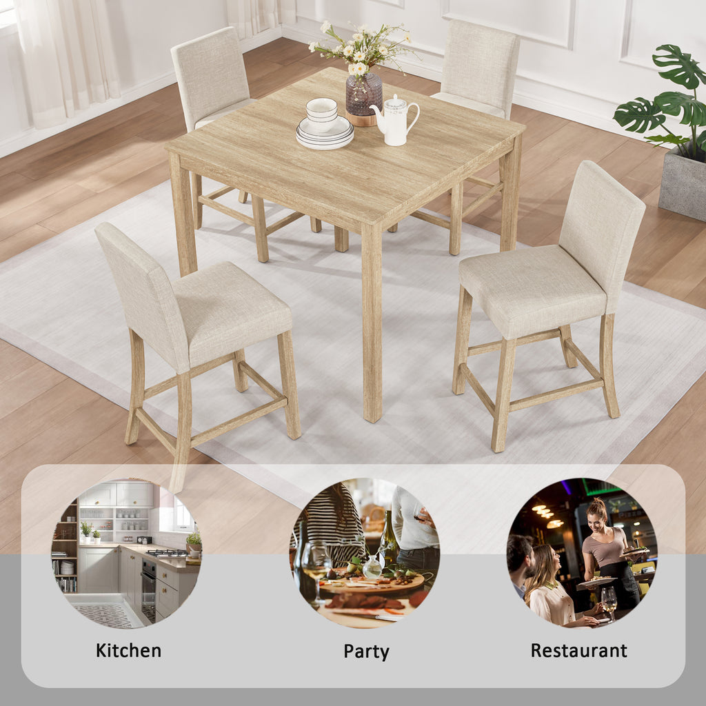 Klara 5-Piece Oak Dining Set