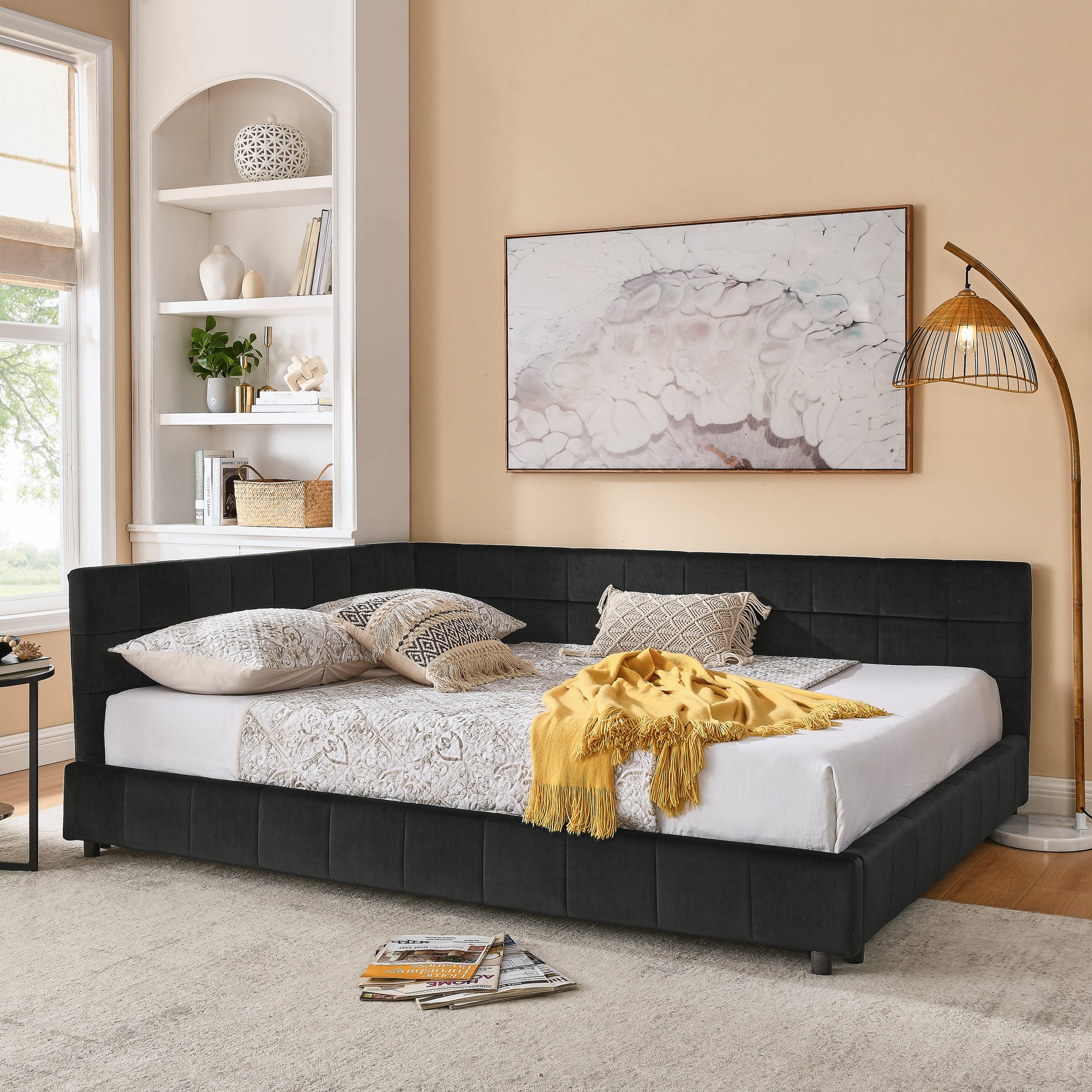 Inga Velvet Queen Bed Frame