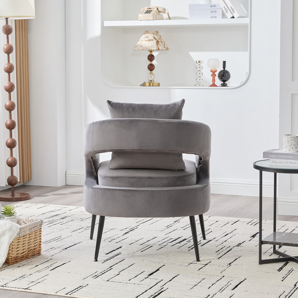 Per Barrel Velvet Accent Chair