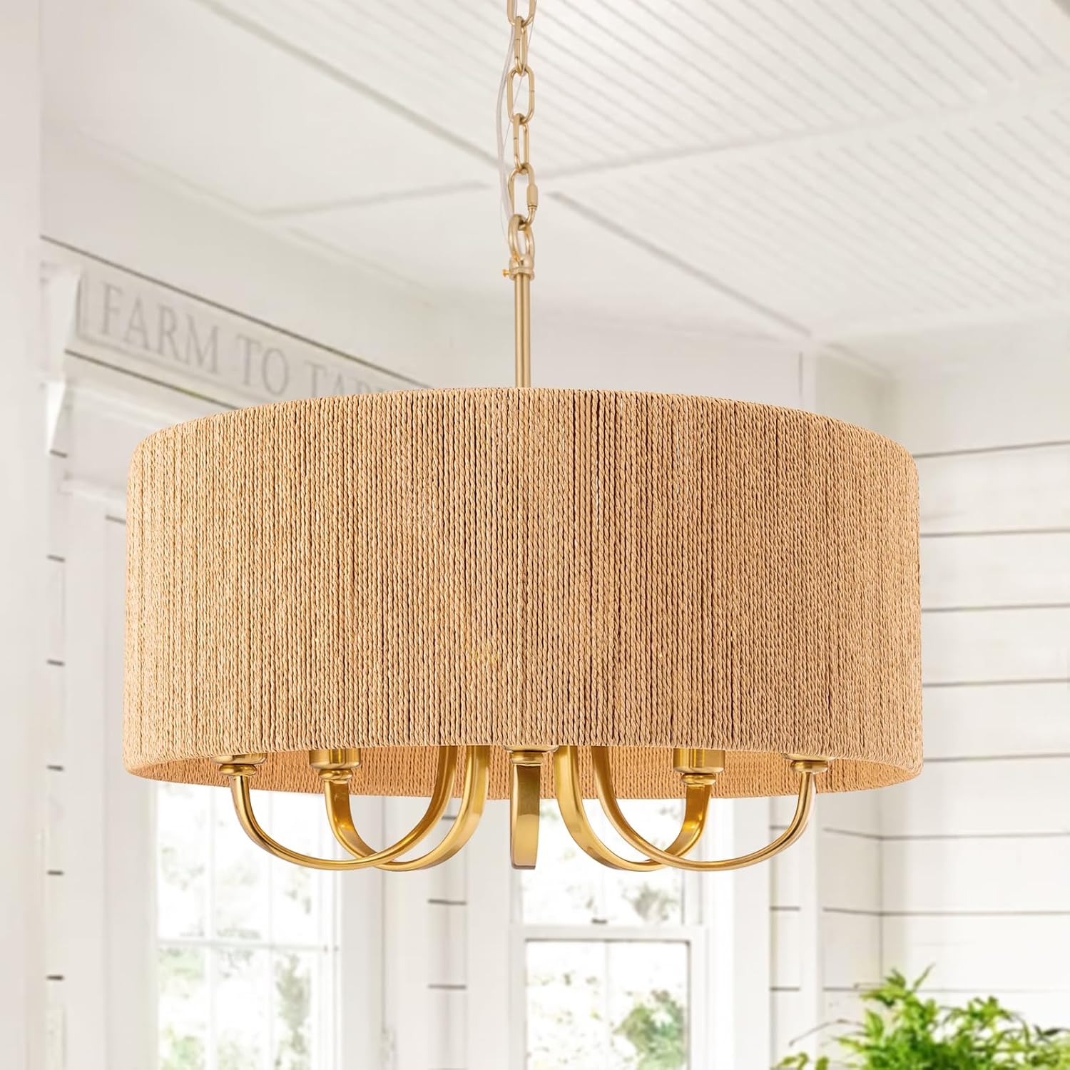 Eyja Rattan Chandelier