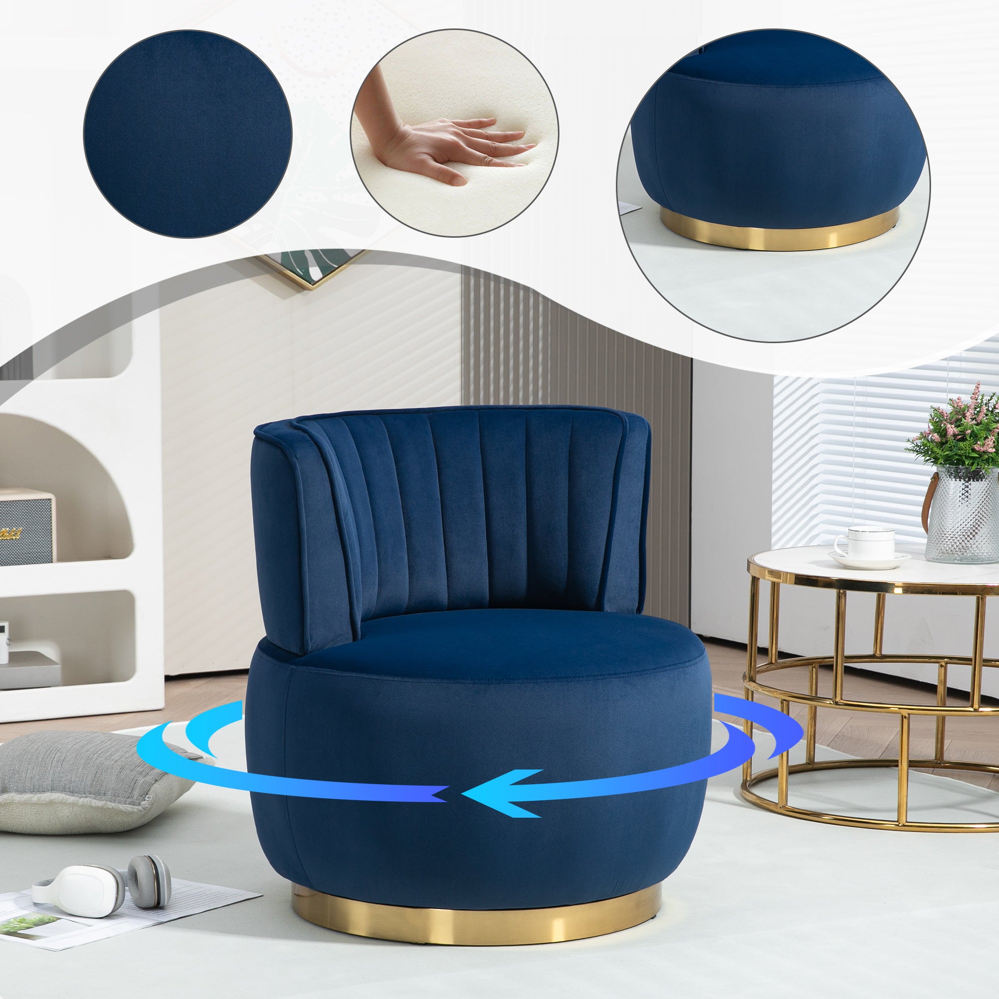 Bente Barrel Velvet Accent Chair