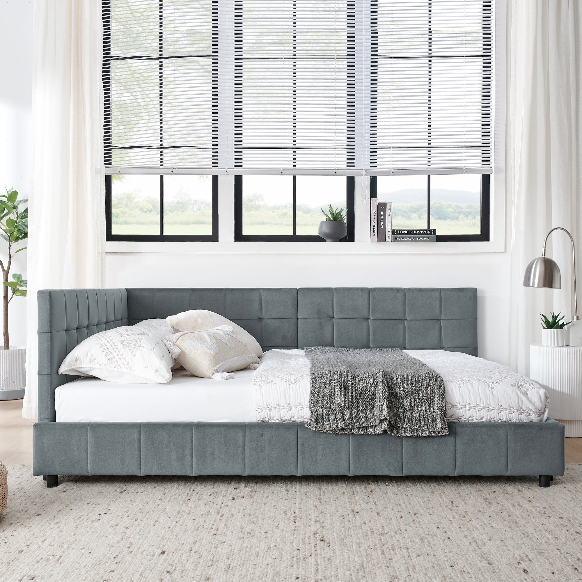 Gerd Velvet Full Bed Frame