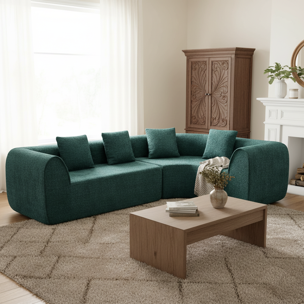 Oddny 2-Piece Curved Sectional Sofa