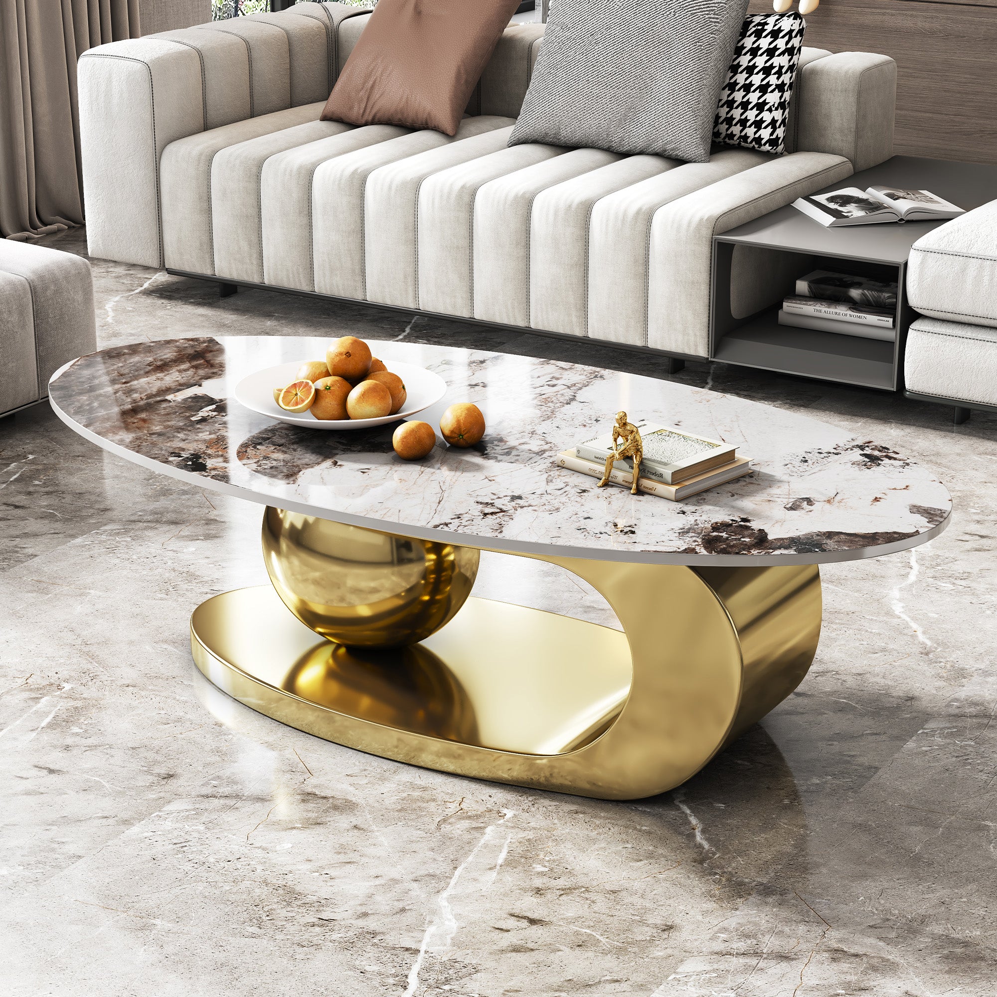 Lauge Oval Marble Coffee Table