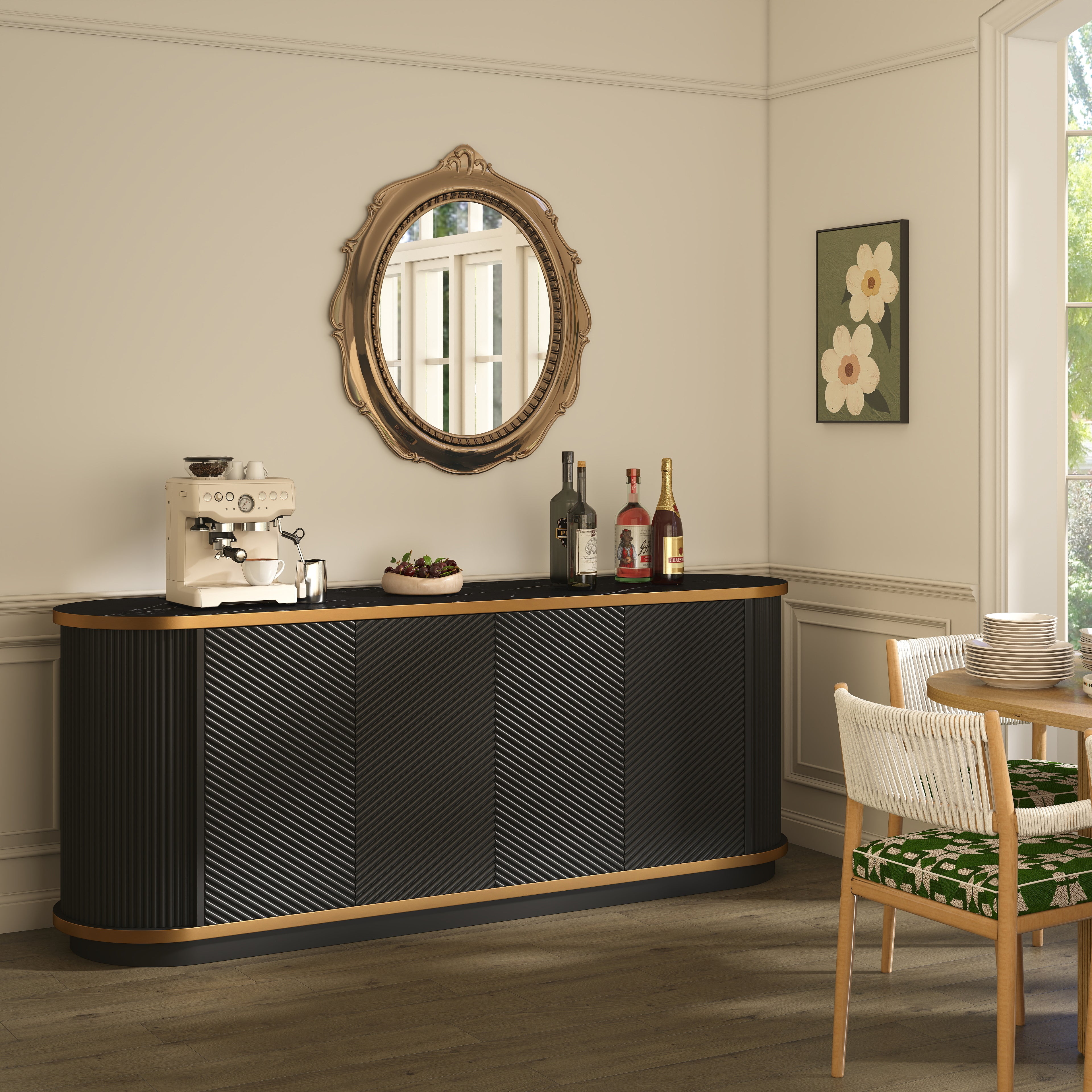 Folke Fluted Marble Sideboard