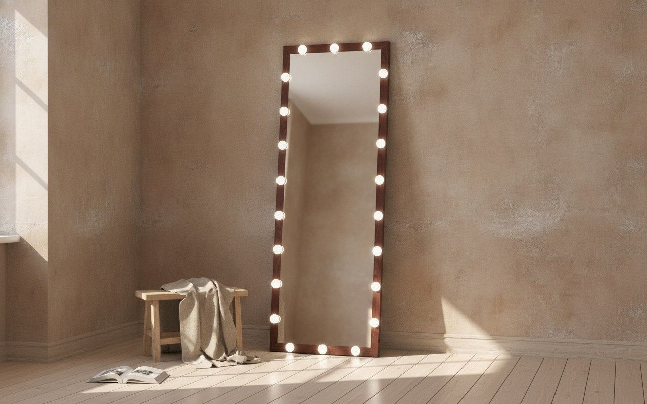 Magnhild Walnut Floor Mirror