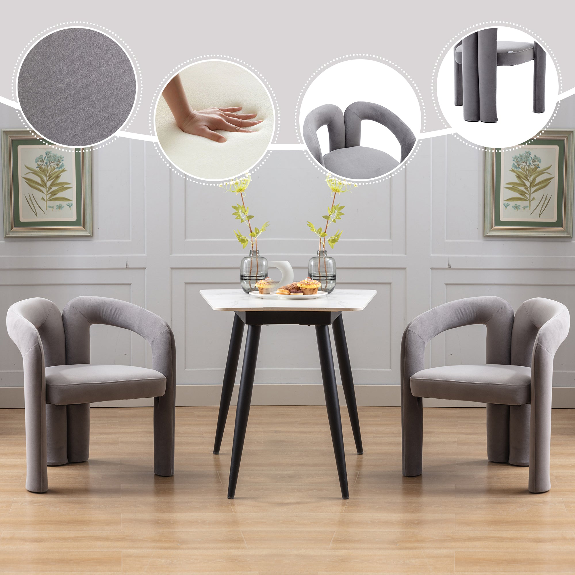 Merete Barrel Velvet Accent Chair