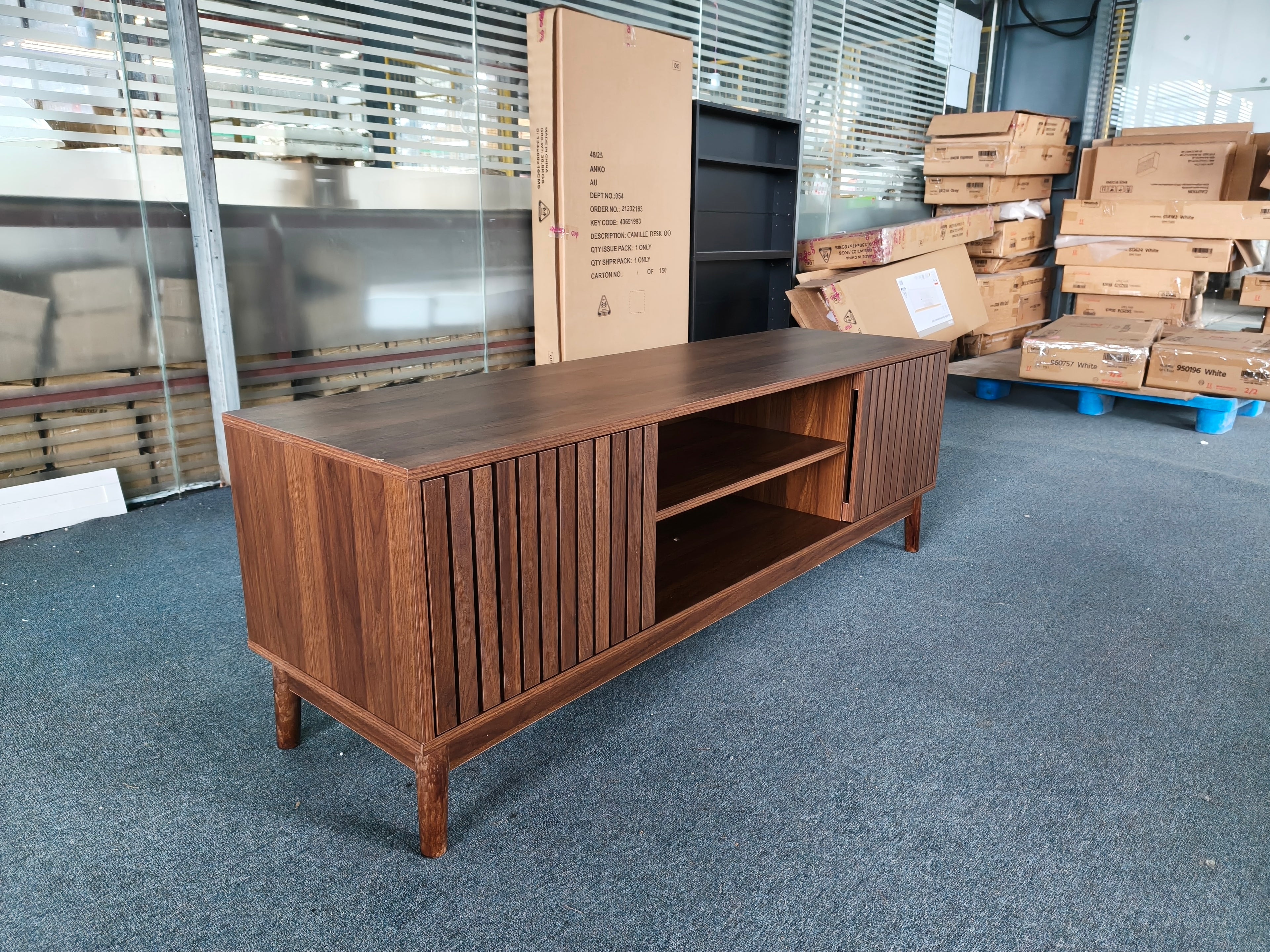 Nils Storage Walnut TV Stand