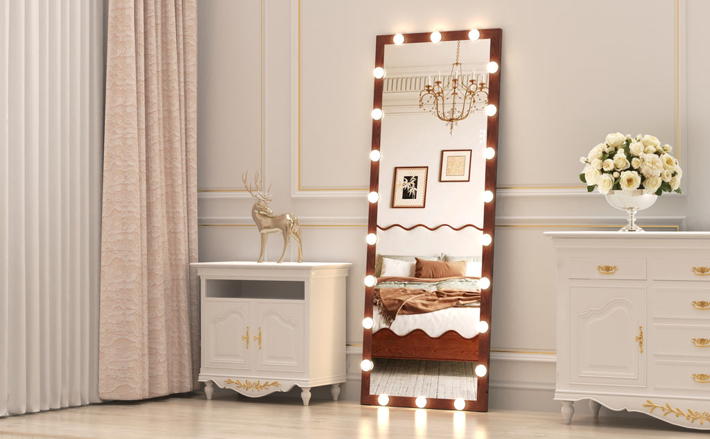 Magnhild Walnut Floor Mirror