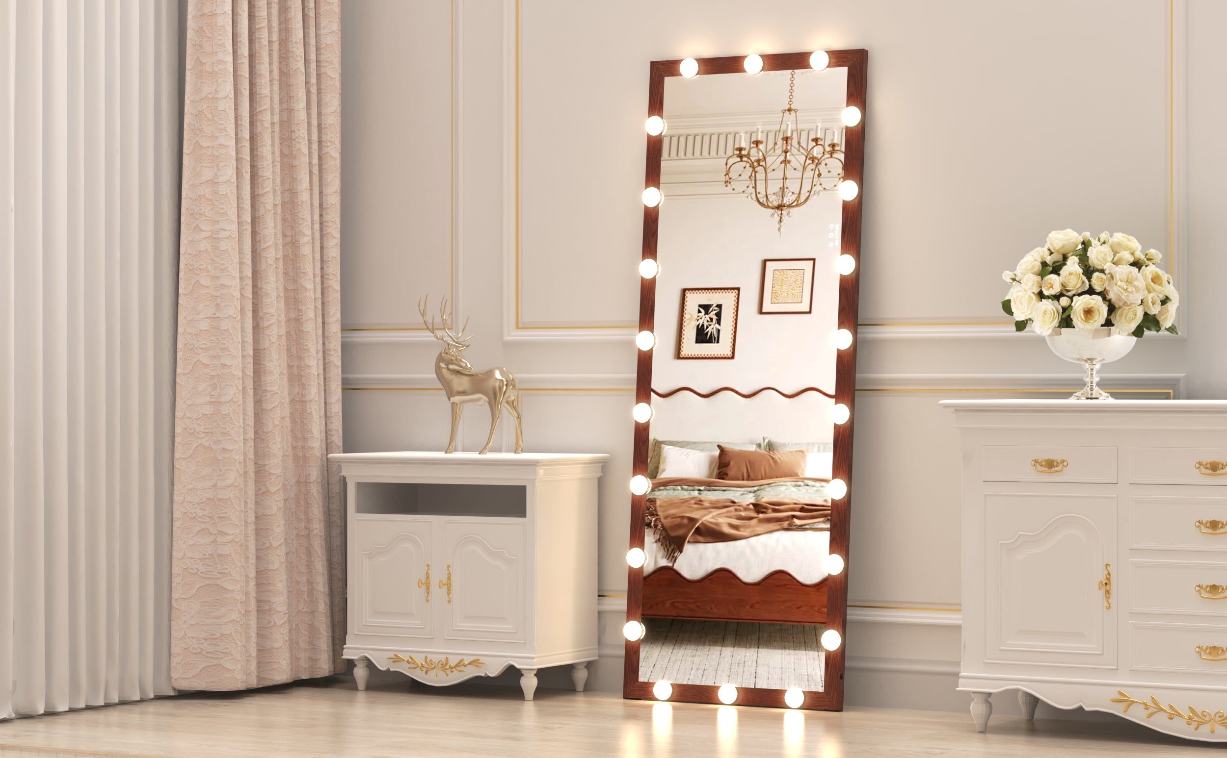 Magnhild Walnut Floor Mirror