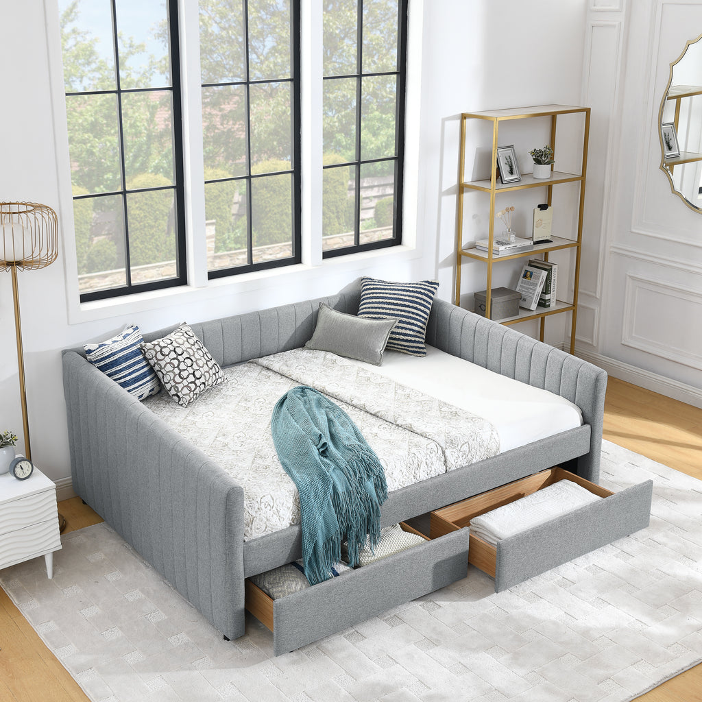 Lykke Linen Queen Bed Frame