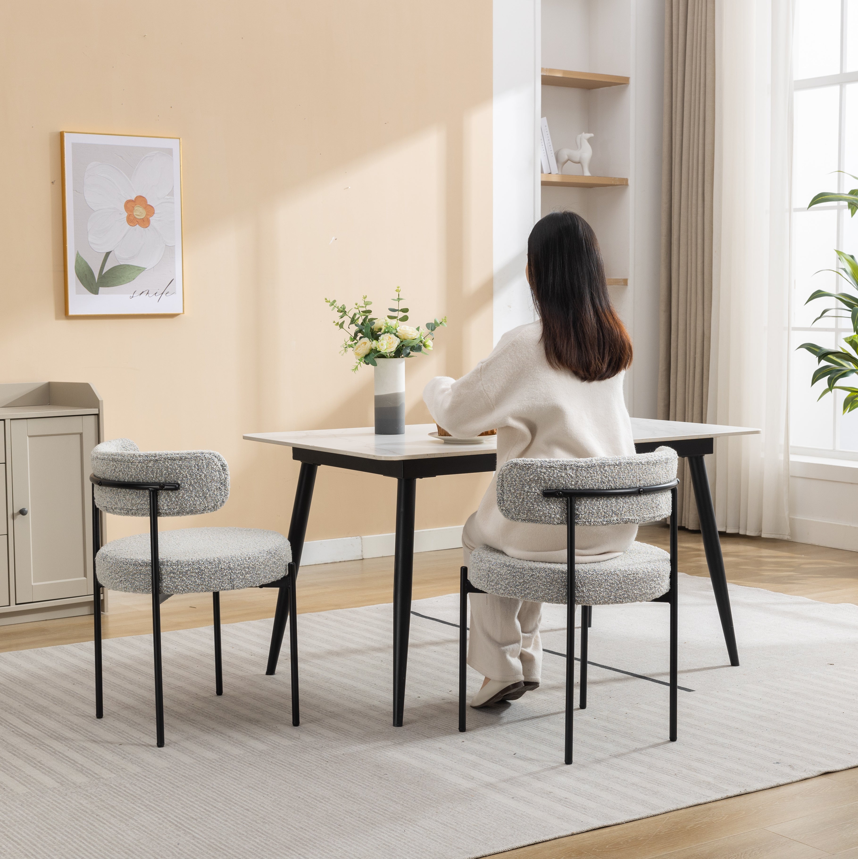 Hedda Round Boucle Accent Chair