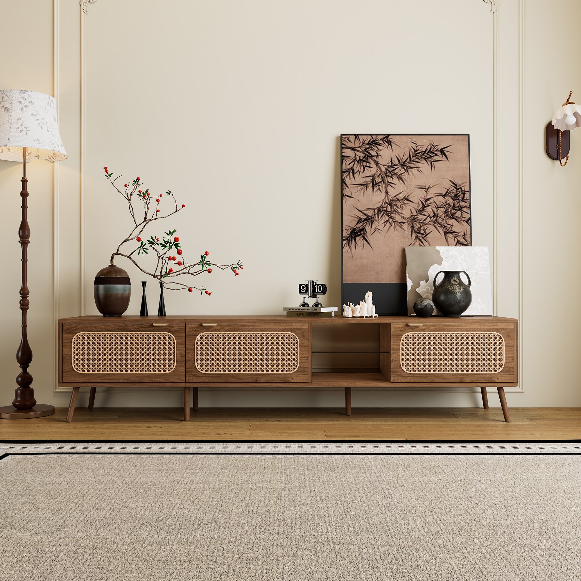 Bodil Storage Solid Wood TV Stand