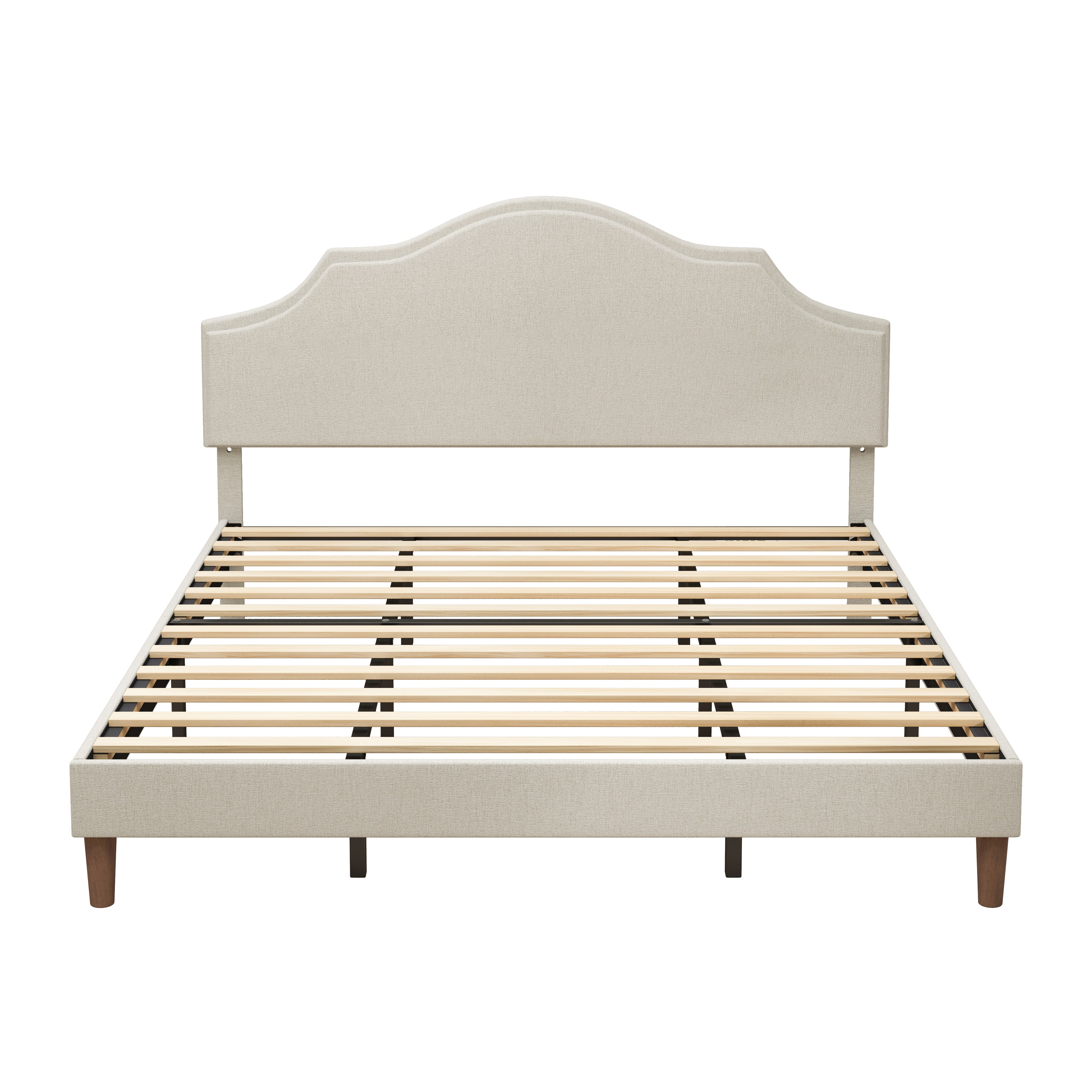 Bjorn Linen King Platform Bed Frame