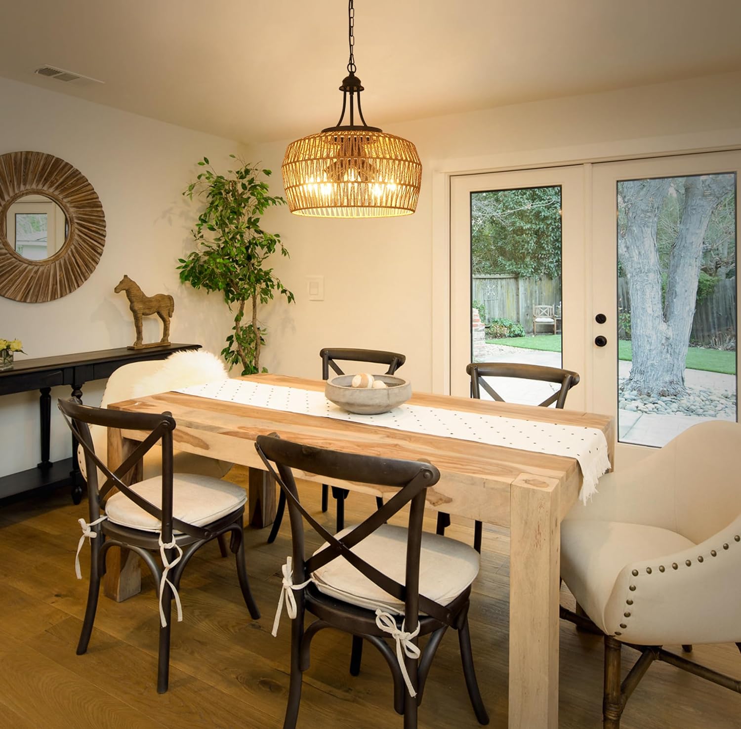 Sylvi Rattan Chandelier