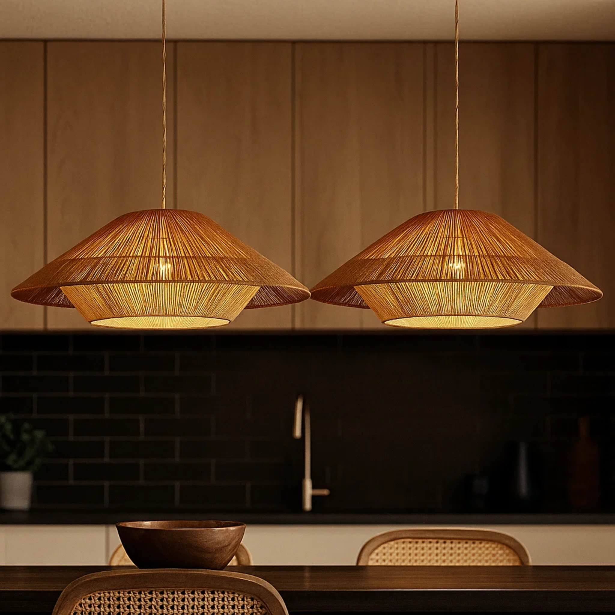 Japandi bamboe hanglamp