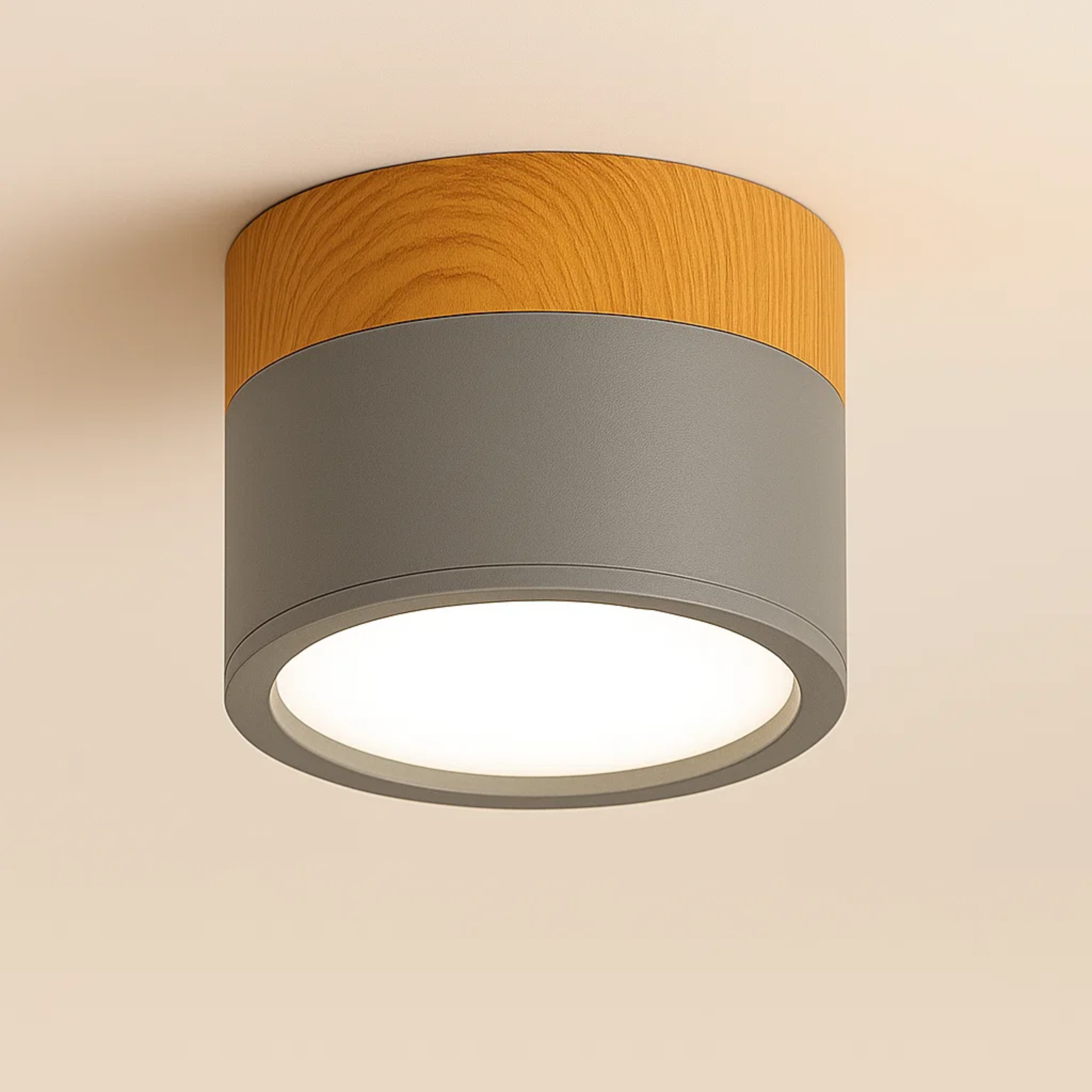 LED-plafondspot met houtaccent