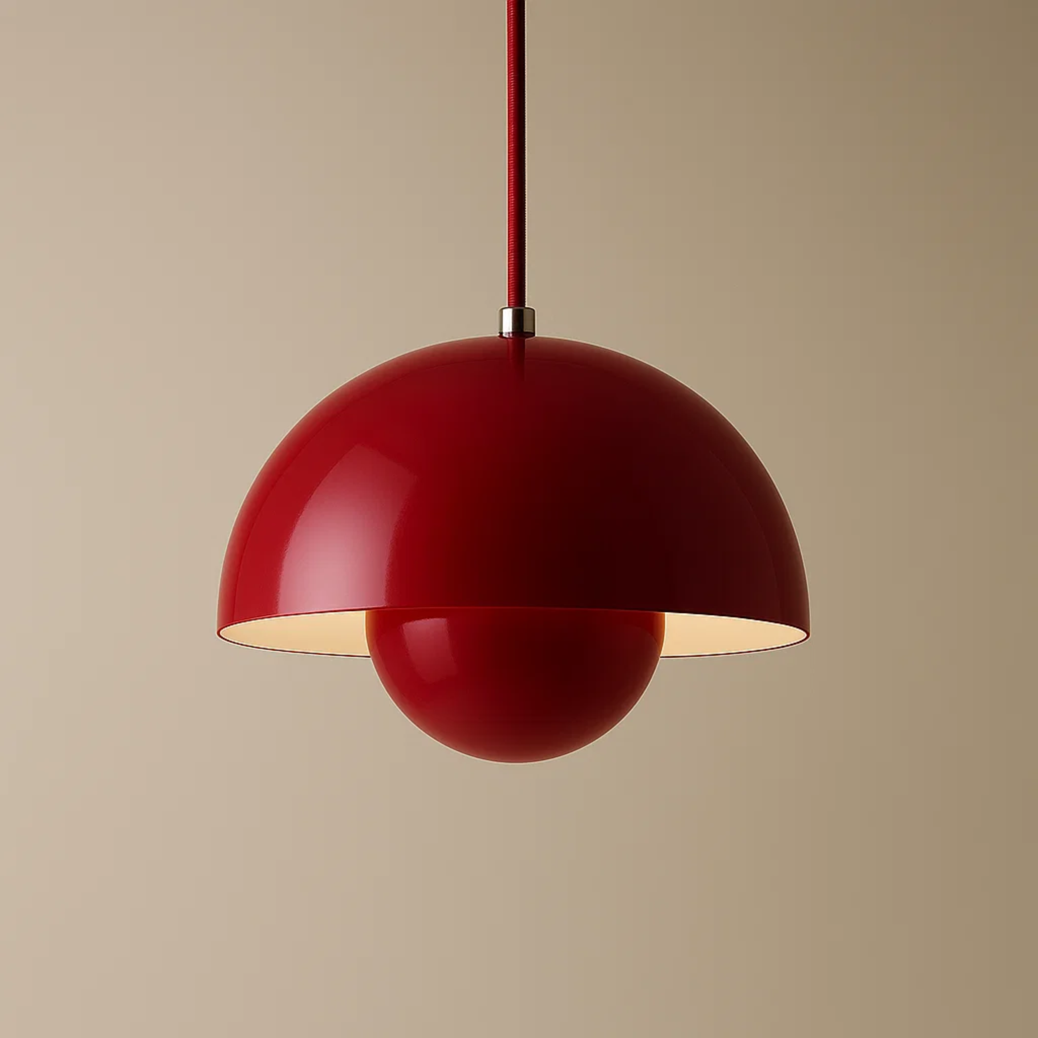 Scandinavische hanglamp met ronde kap in meerdere kleuren