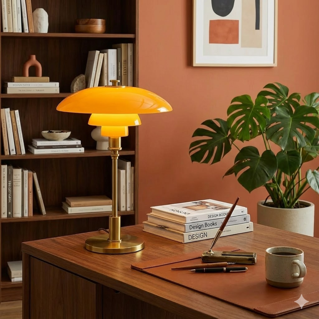 Tafellamp in retro design voor een warme sfeer