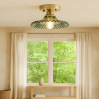 Ceiling Lamp with Ribbed, Flared Shade