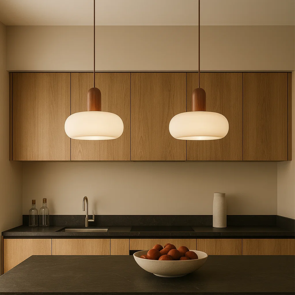 Scandinavian cream-colored pendant lamp