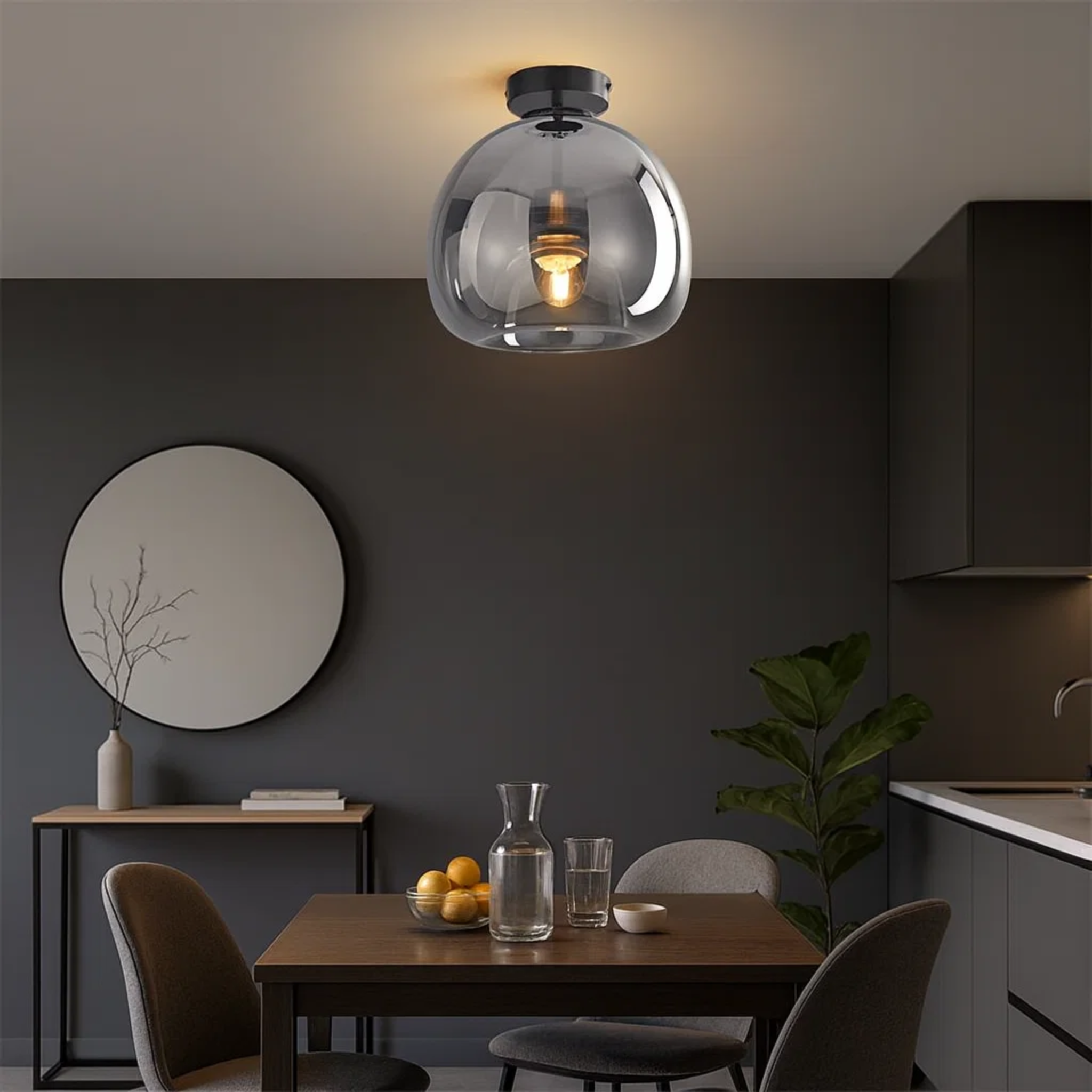 Mid-Century-Stil Glas-Deckenleuchte mit stimmungsvollem Licht