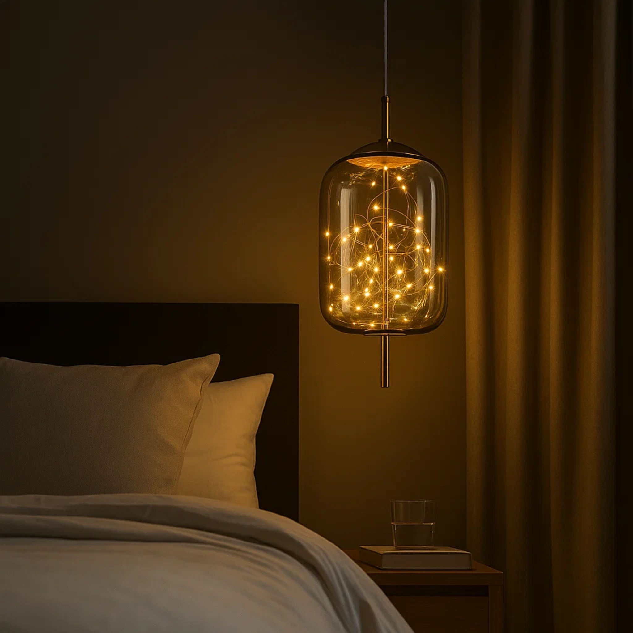 Moderne glazen LED-hanglamp