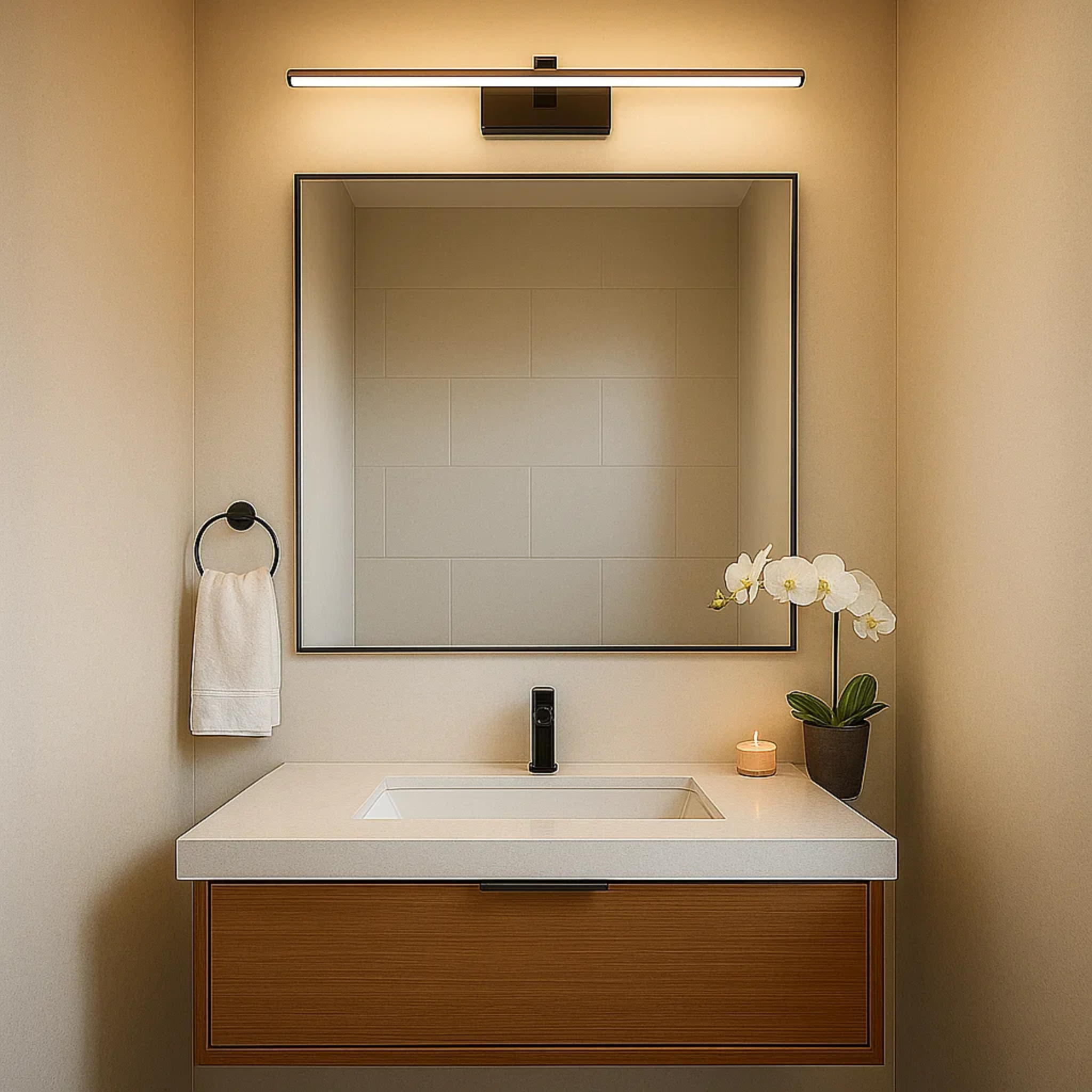 Minimalistische lineaire LED-wandlampen met een metalen afwerking