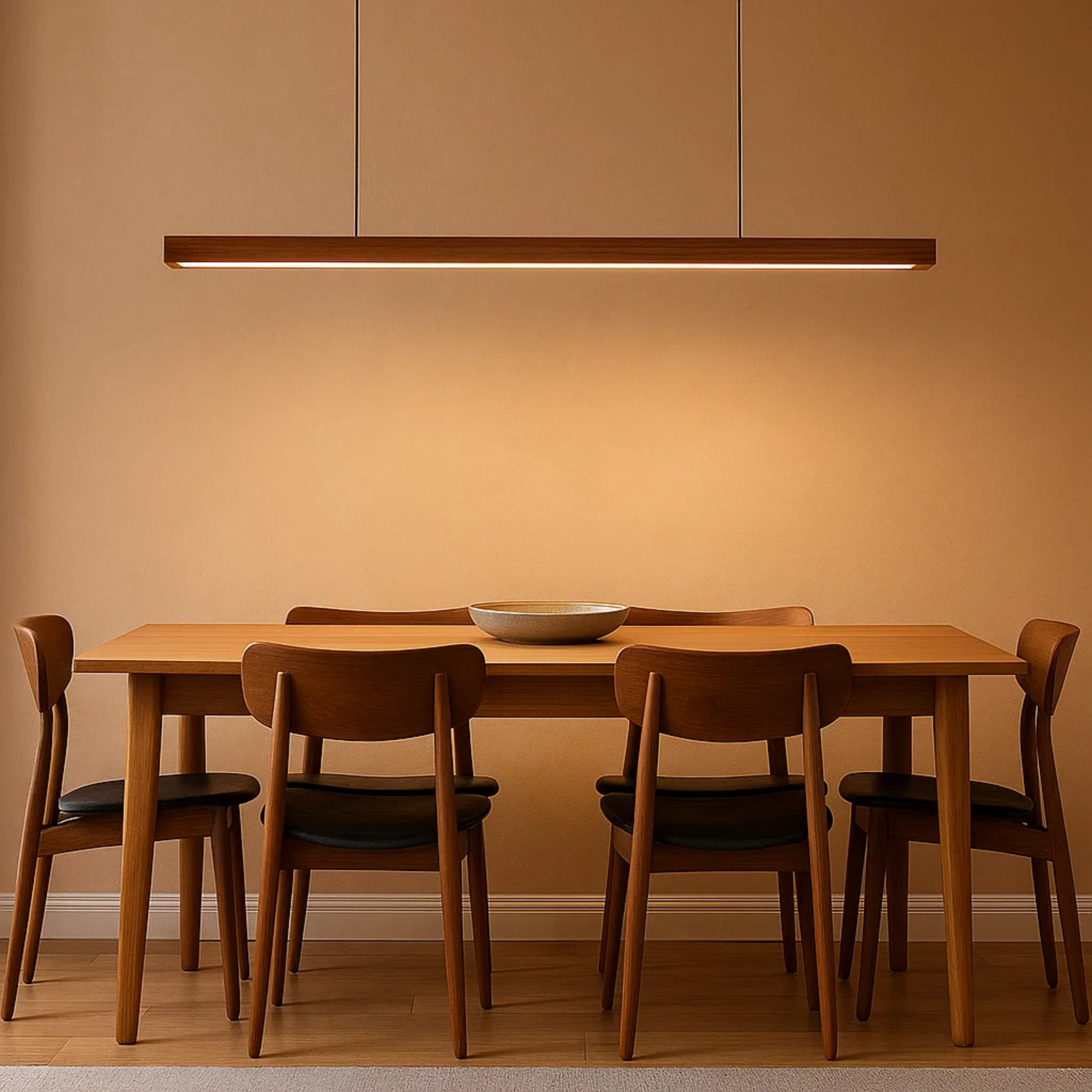 Strakke minimalistische scandinavische houten hanglamp