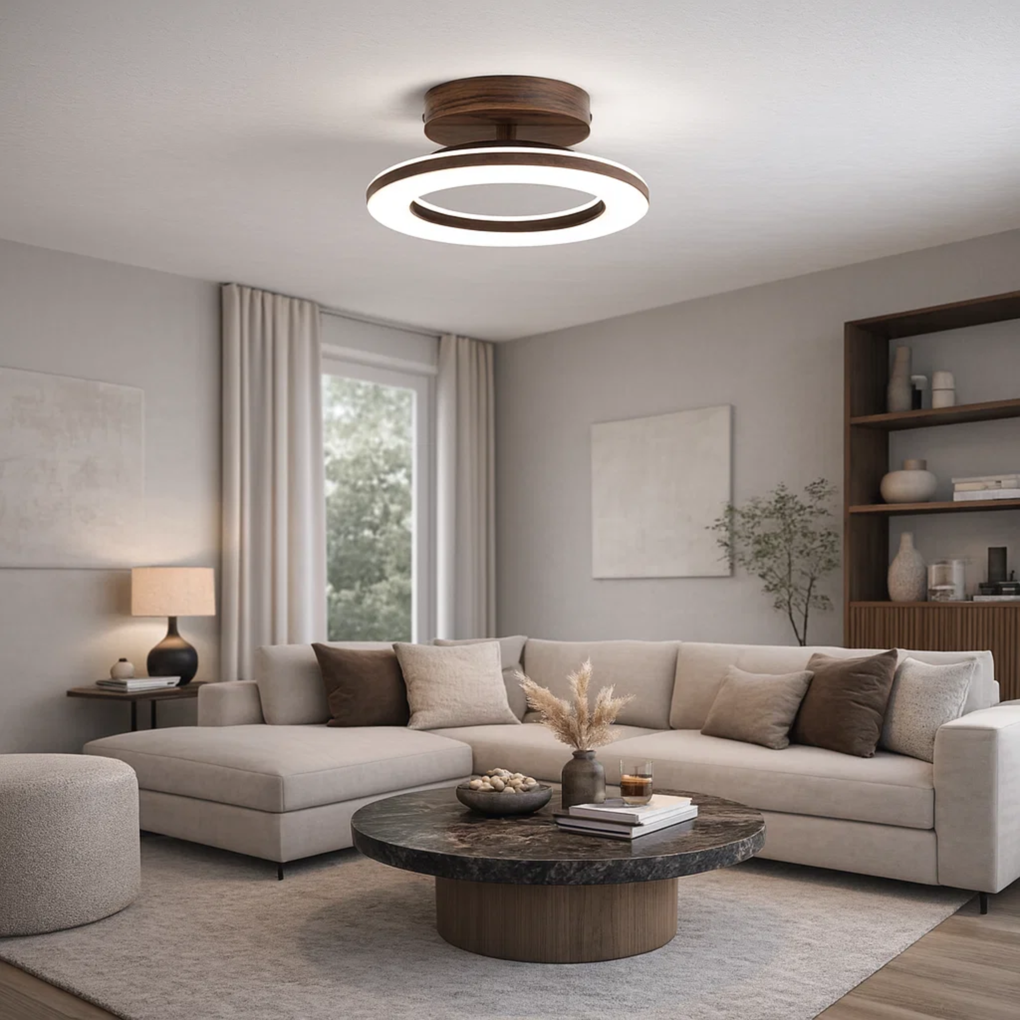 Strakke ronde plafondlamp in Scandinavische stijl