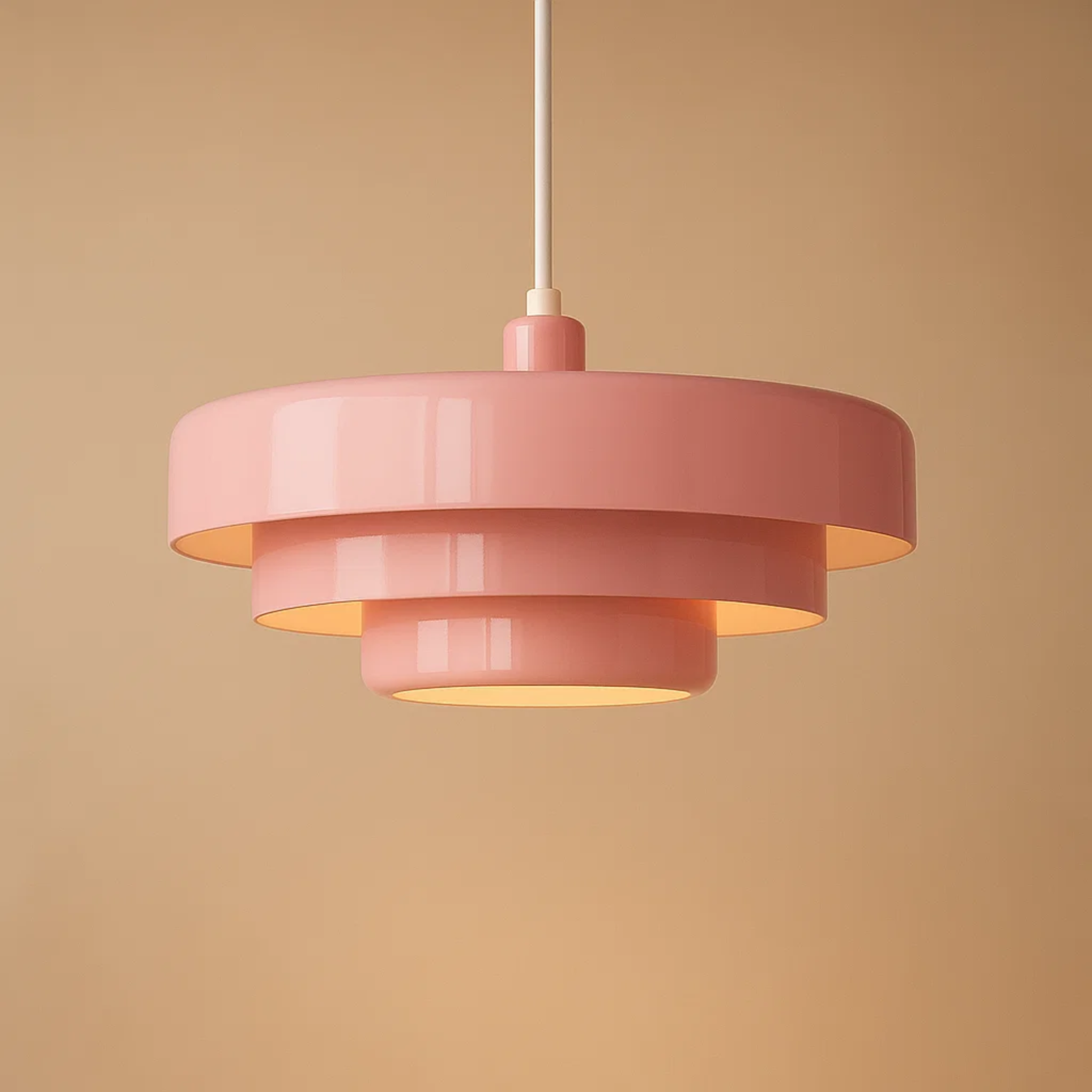 Retro gekleurde hanglamp met gelaagde kap