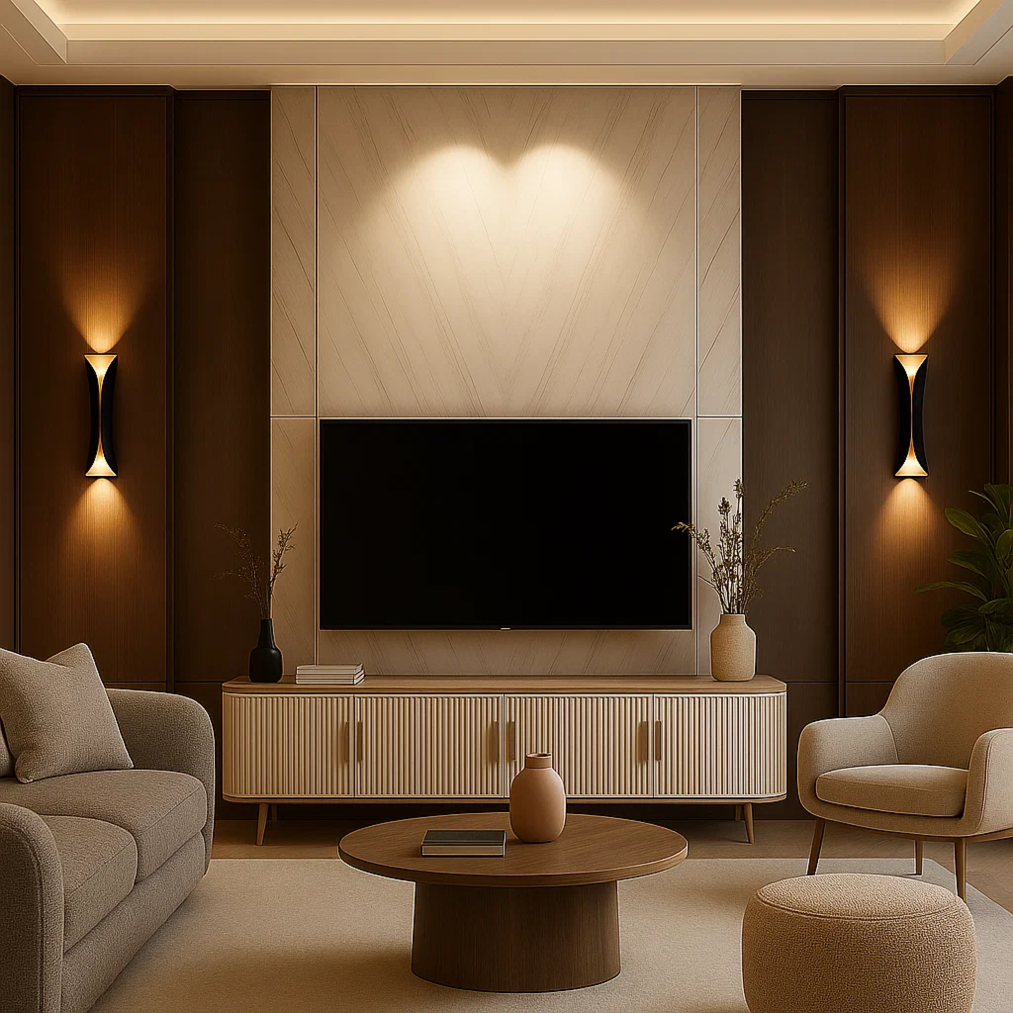 Moderne wandlamp met gebogen ontwerp in zwart-metallic afwerking