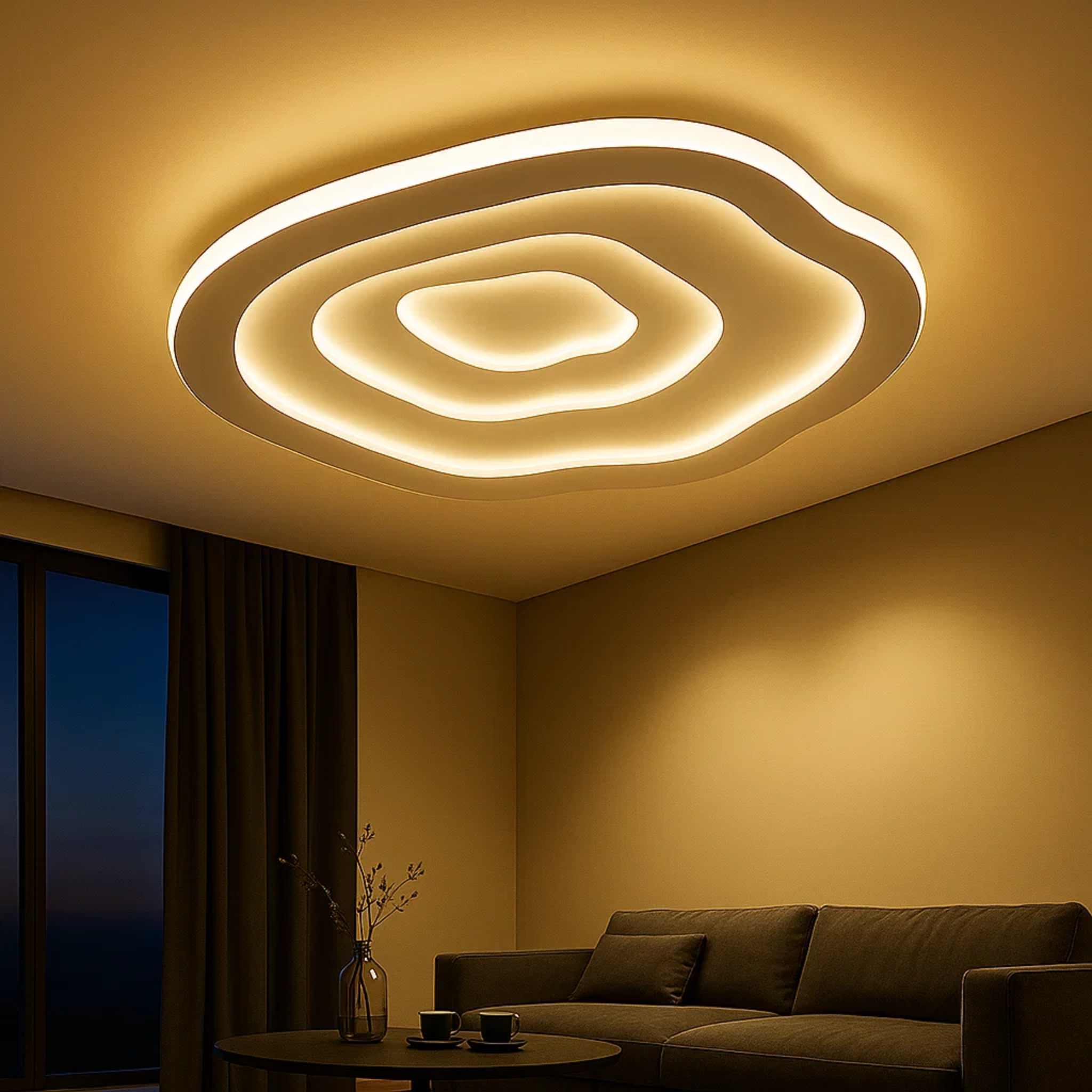 Acryl LED-opbouw plafondlamp met golfpatroon