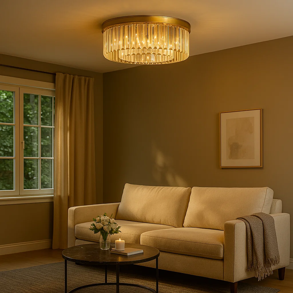 Elegante klassieke kristallen opbouw plafondlamp