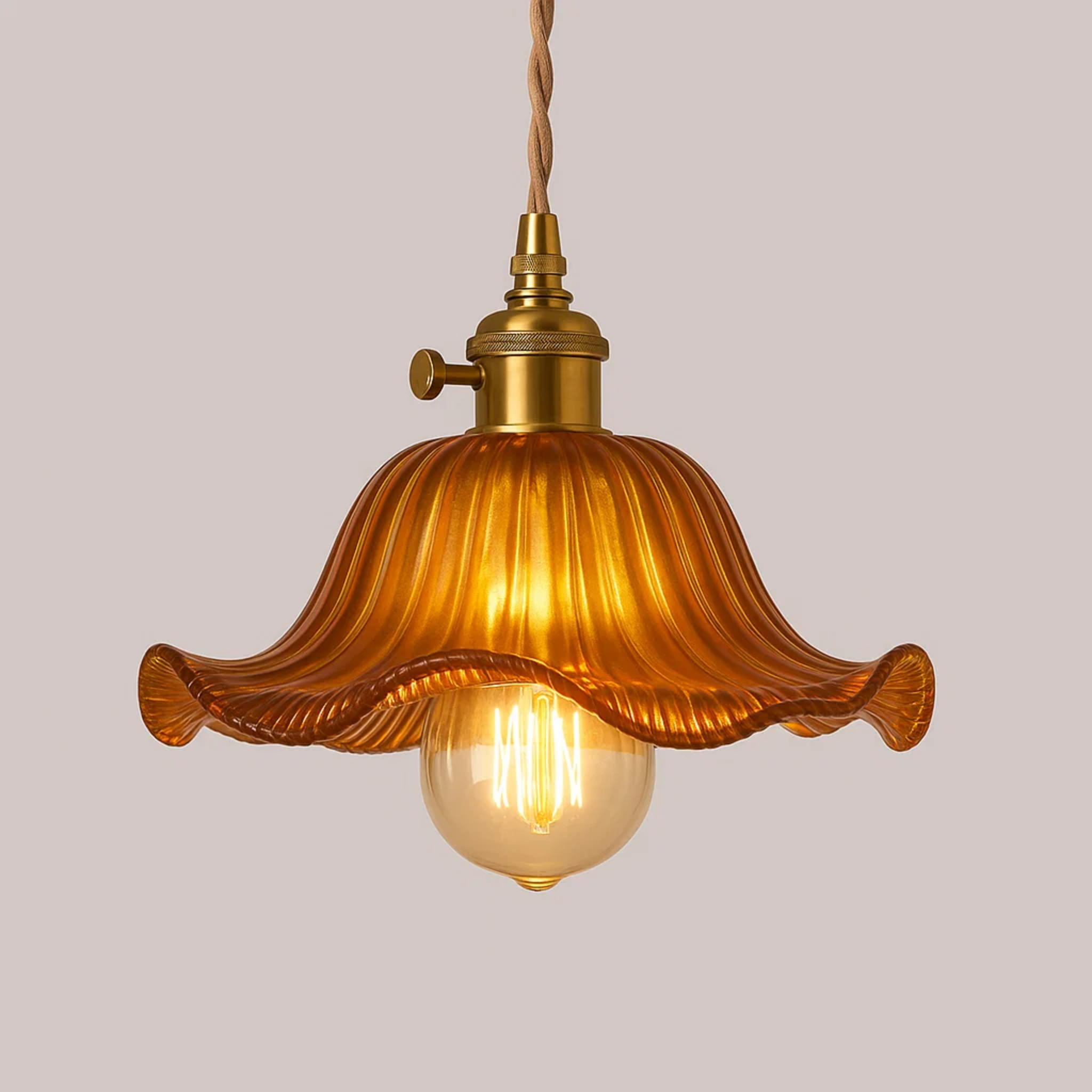 Vintage glazen bloemvormige hanglamp