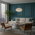 Japandi witte bloemvormige plafondlamp