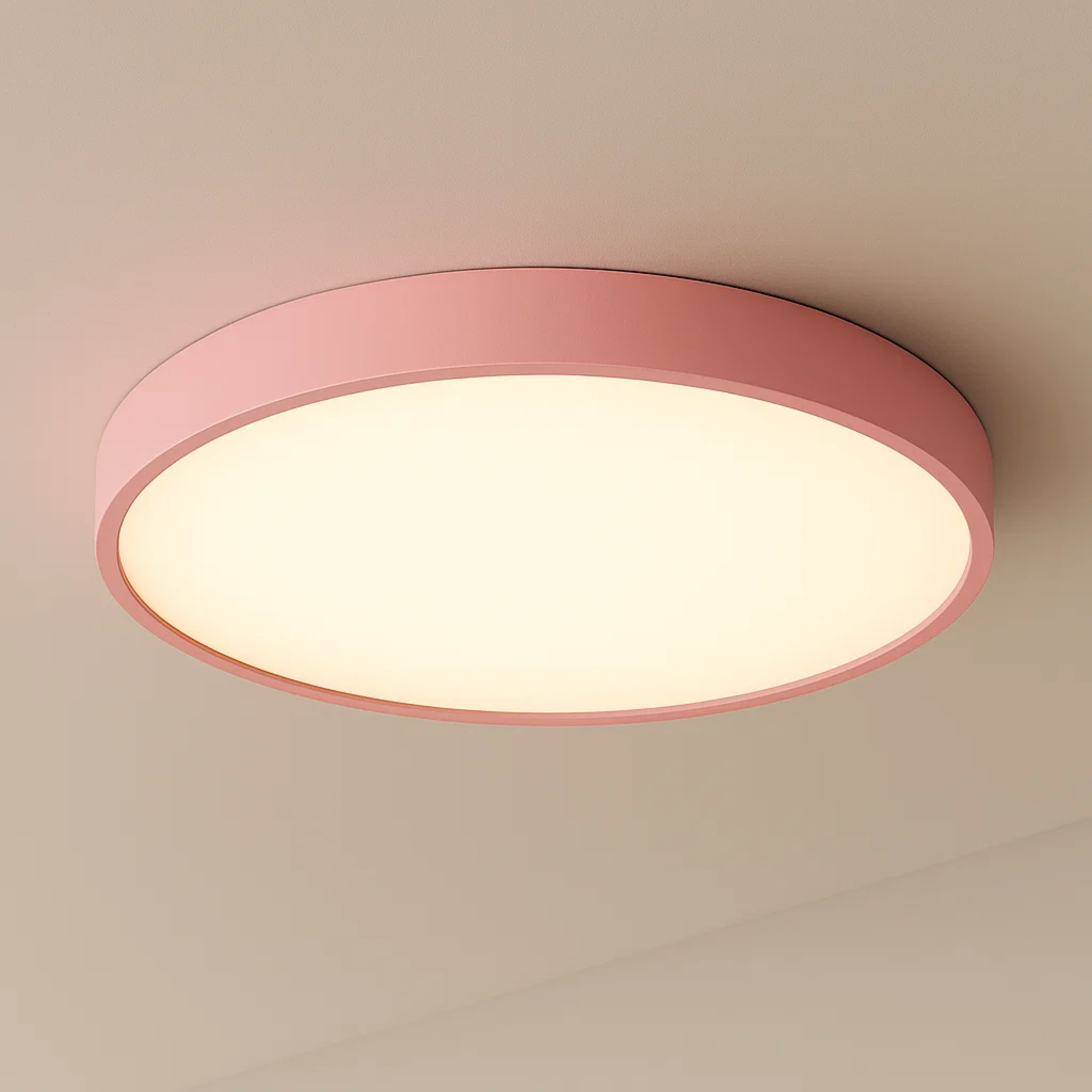 Strakke moderne ronde plafondlamp met zacht licht