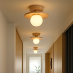 Japandi houten plafondlamp