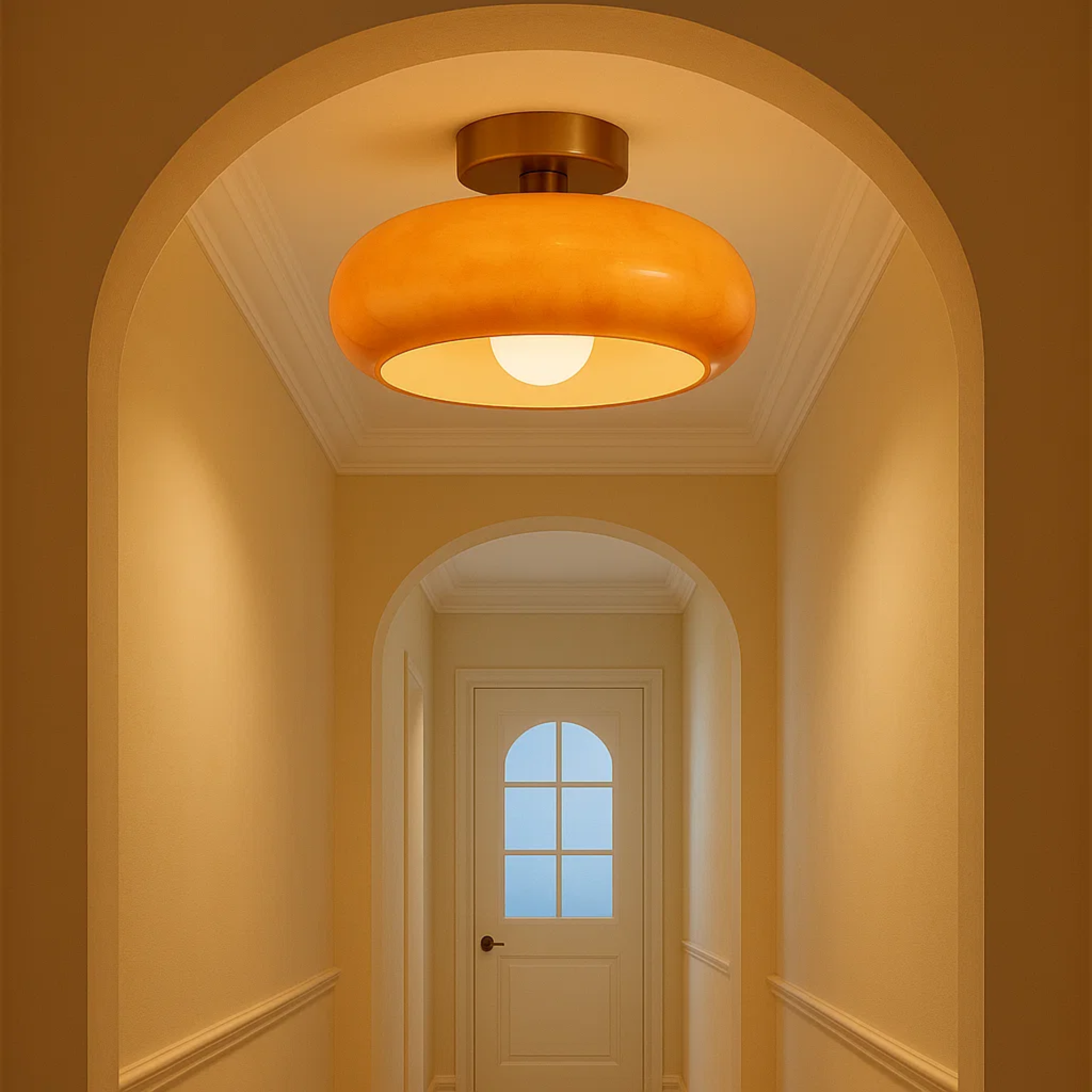 Vintage ronde retro plafondlamp