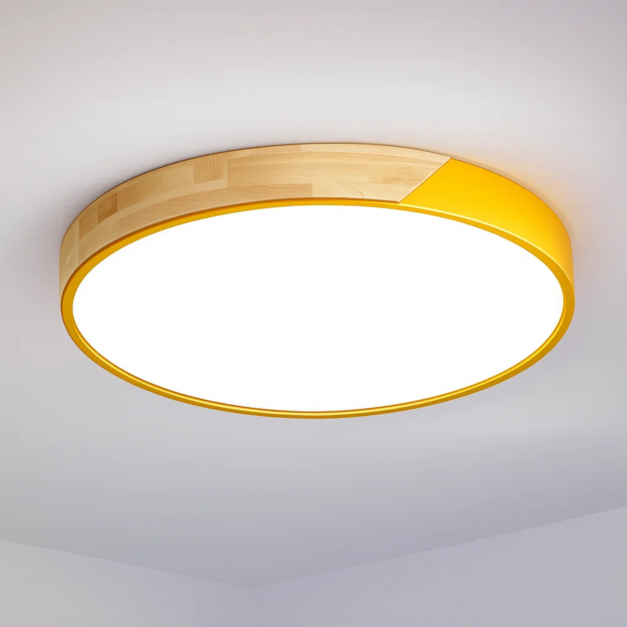 Ronde LED plafondlamp met kleuraccent
