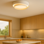 White Round LED Ceiling Lamp with Scandinavian Design