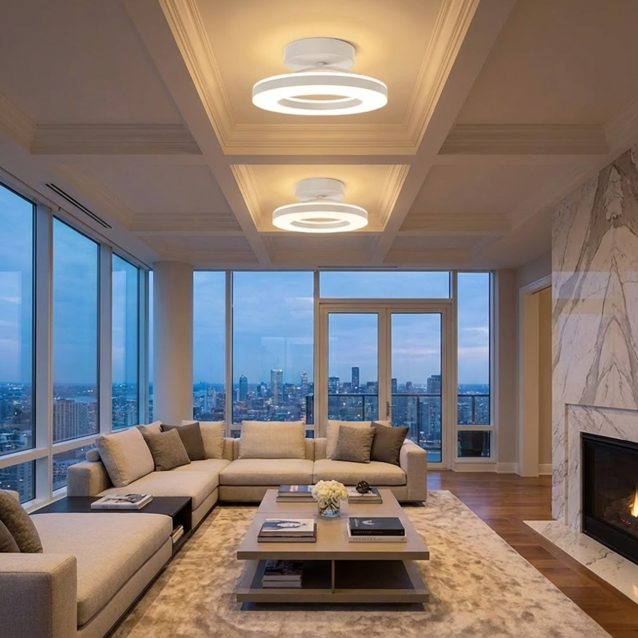 Ronde LED ring plafondlamp voor rustig licht