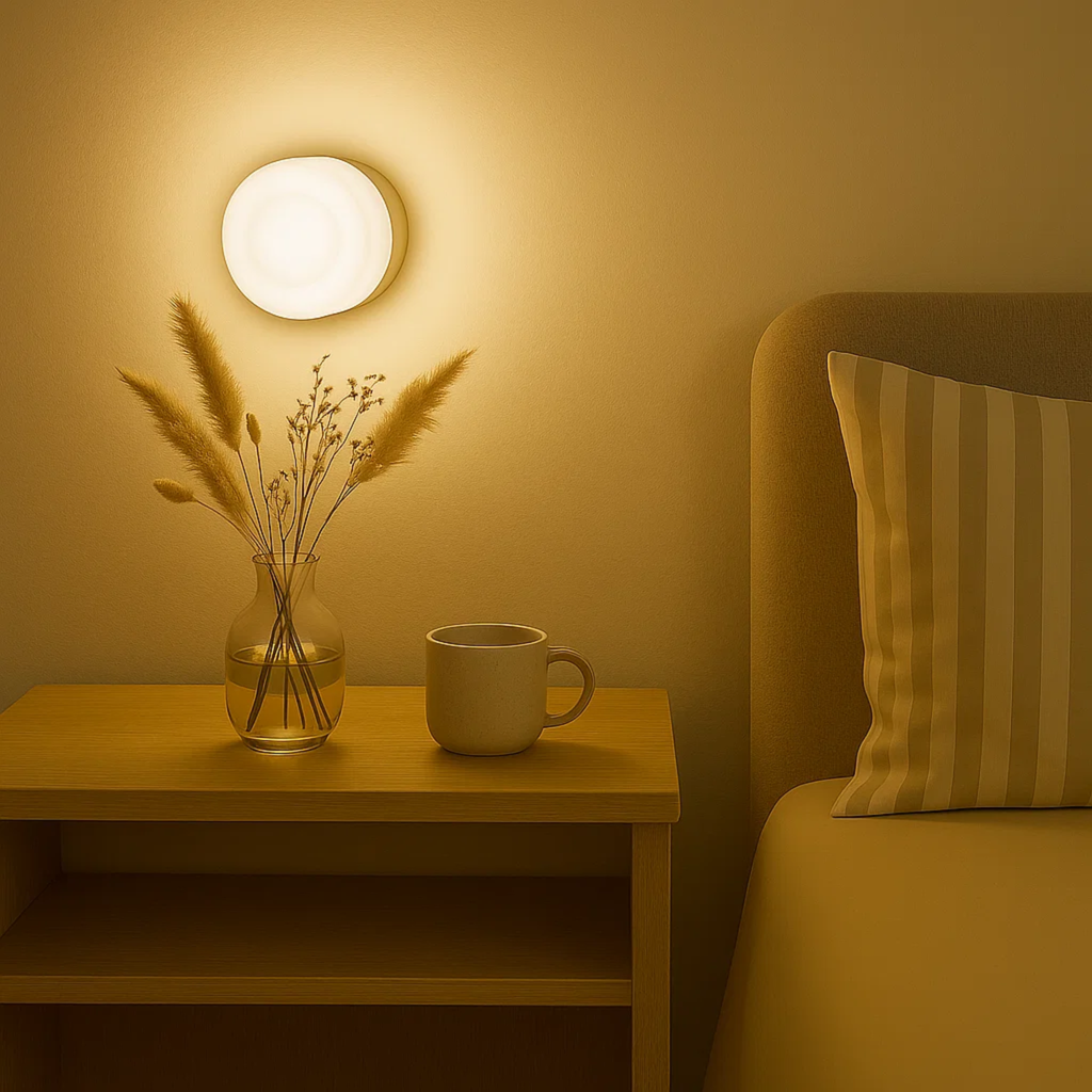 Moderne compacte ronde LED-wandlamp