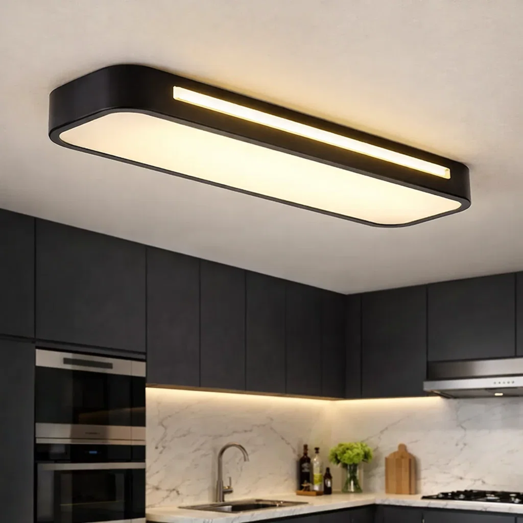 Minimalistische langwerpige LED-plafondlamp