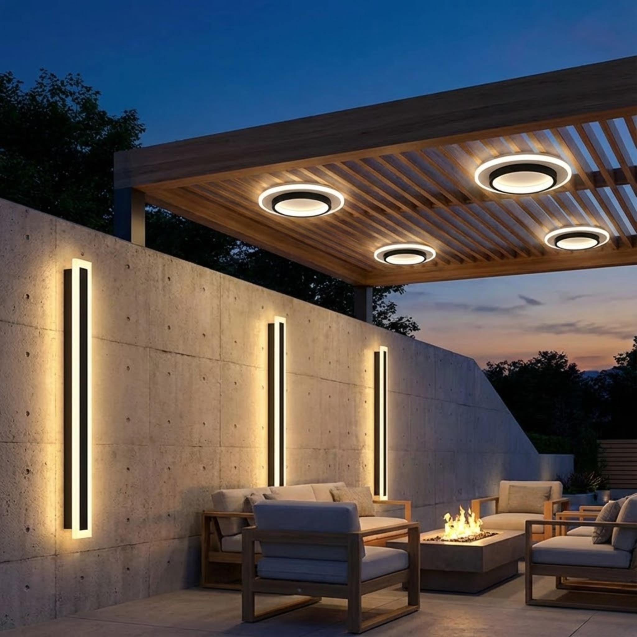 Moderne slanke LED wandlamp