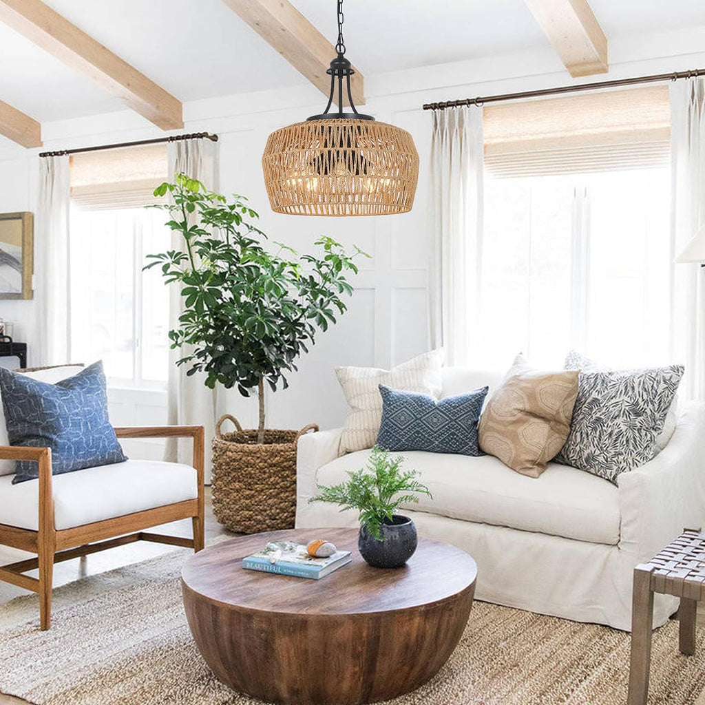 Sylvi Rattan Chandelier